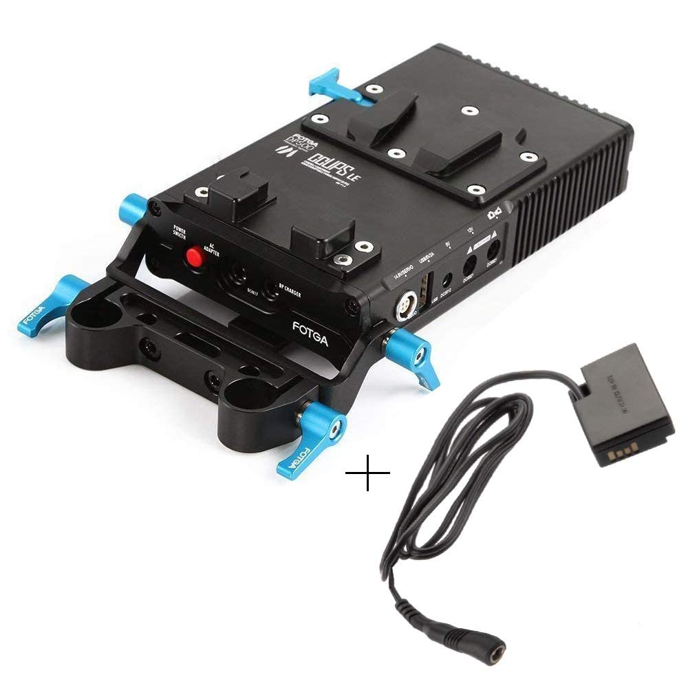 Fotga DP500 Mark III Universal V-Mount V-Lock BP Battery Power Supply Plate for A7 A7R A7Rs II III A9 A6300 A6500 Panasonic GH4 GH5 GH5s Canon 5D 6D 7D Mark II III Nikon D850 with 15mm Rod Rig