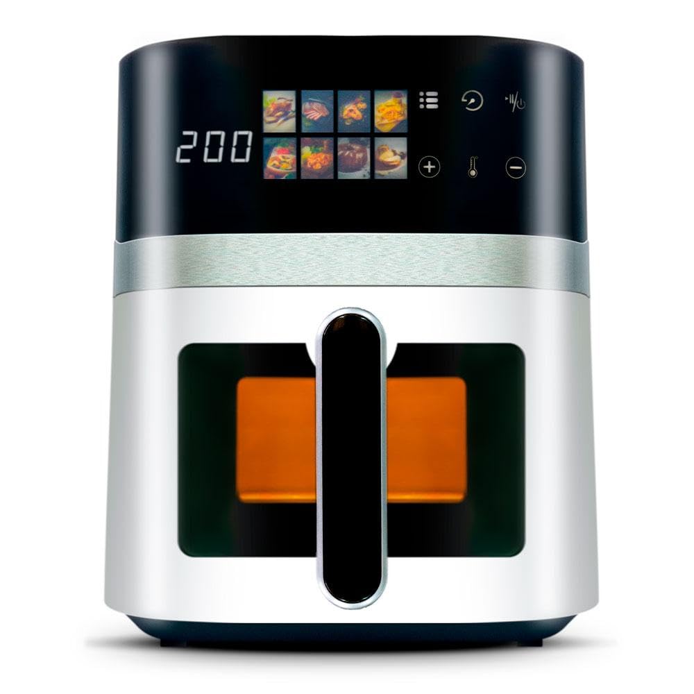Air Fryer Fritadeira Elétrica Digital Extream 5,5l Branco e Prata 220v