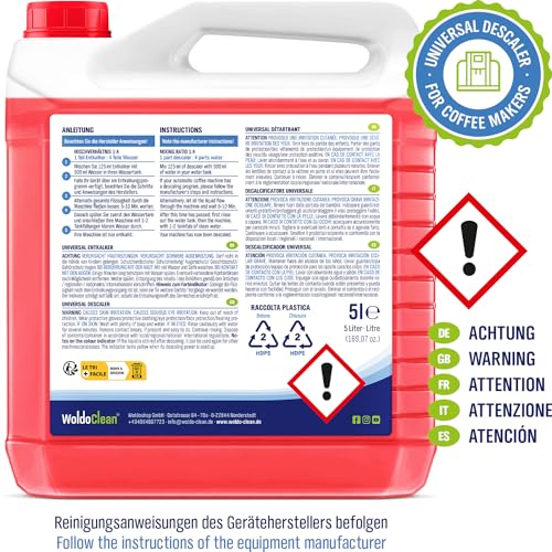 Decalcificante 5 Litri Per Caffettiera E Macchina Da Caffè - Compatibile Con Nespresso Cecotec Gaggia Delonghi Nespresso Seaco Durgol - 8