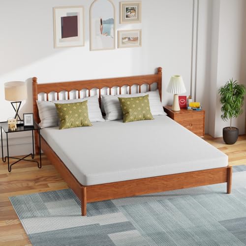 Image of PayLessHere 5 inch Memory Foam Mattress Cooling Gel Green Tea Infused Mattress,Fiberglass Free,CertiPUR-US Certified,Cooler Sleep Supportive & Pressure Relief,White California King