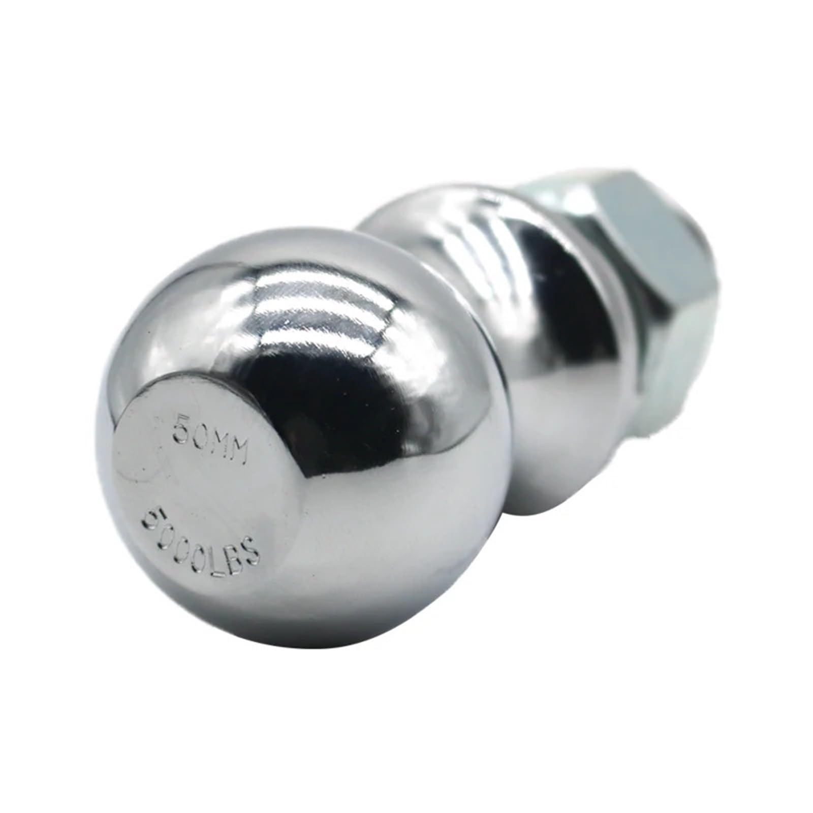 Adaptador de Enganche Bola de Remolque de Montaje de Enganche Cromado, vástago de 50mm de diámetro, Piezas de Remolque de Acoplamiento, Accesorios para Caravana RV Camper Enganche De Bola(50mm)