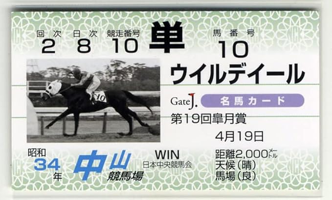 Amazon.co.jp ウイルデイール 第19回皐月賞 単勝馬券型 カード JRA Gate J.名馬カード 渡辺正人 写真 画像 競馬