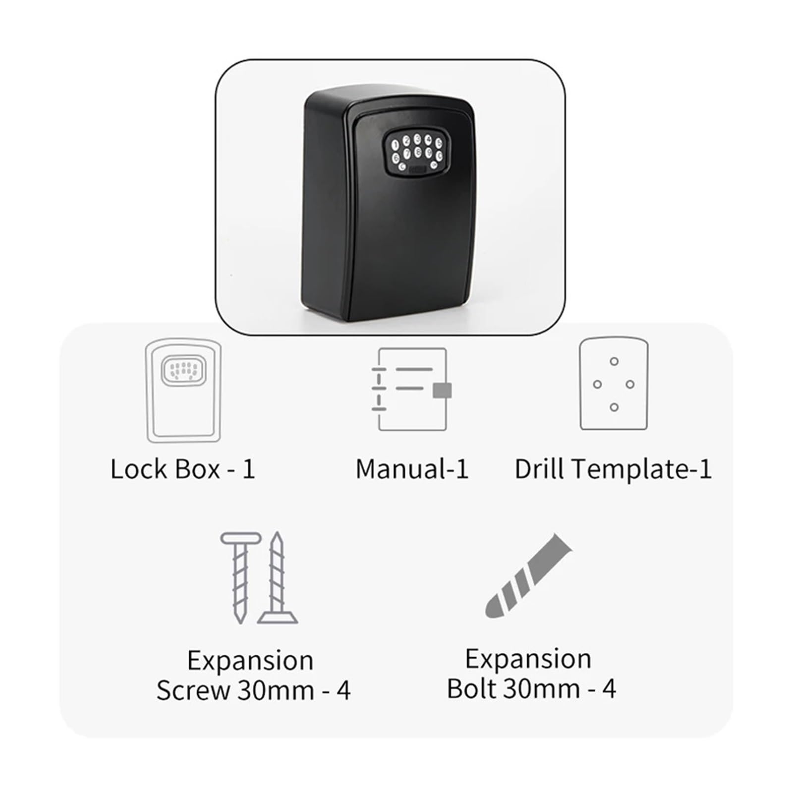 Boîte à clés intelligente – Coffre à clés en aluminium résistant aux intempéries avec code à fixer au mur pour une utilisation en intérieur et en extérieur, idéal pour la maison, le bureau et le