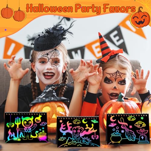 Image of ZMLM 24 Pack Rainbow Art Scratch Notebooks for Halloween Party Favors
