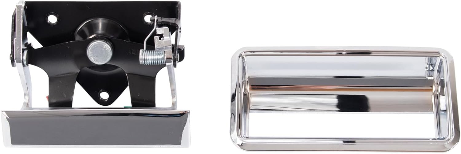 Tailgate Handle & Bezel Set Chrome Compatible with 1988-1999 Chevrolet C1500 1988-2000 C2500 C3500 K1500 K2500 K3500 GMC