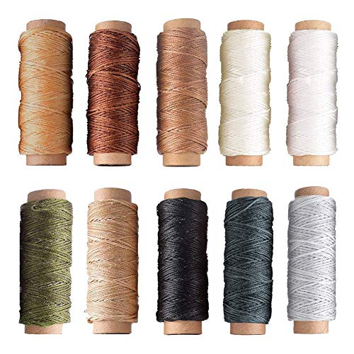 Joyisen 10Pcs Waxed Thread 150D Multicolor Leather Sewing Thread For Hand Stitching Leather Binding Bracelets Cord Waxed Thread #TOP15