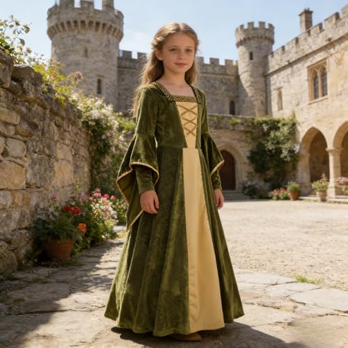 Disfraz medieval de princesa para niñas talla 8-10 años miniatura 6