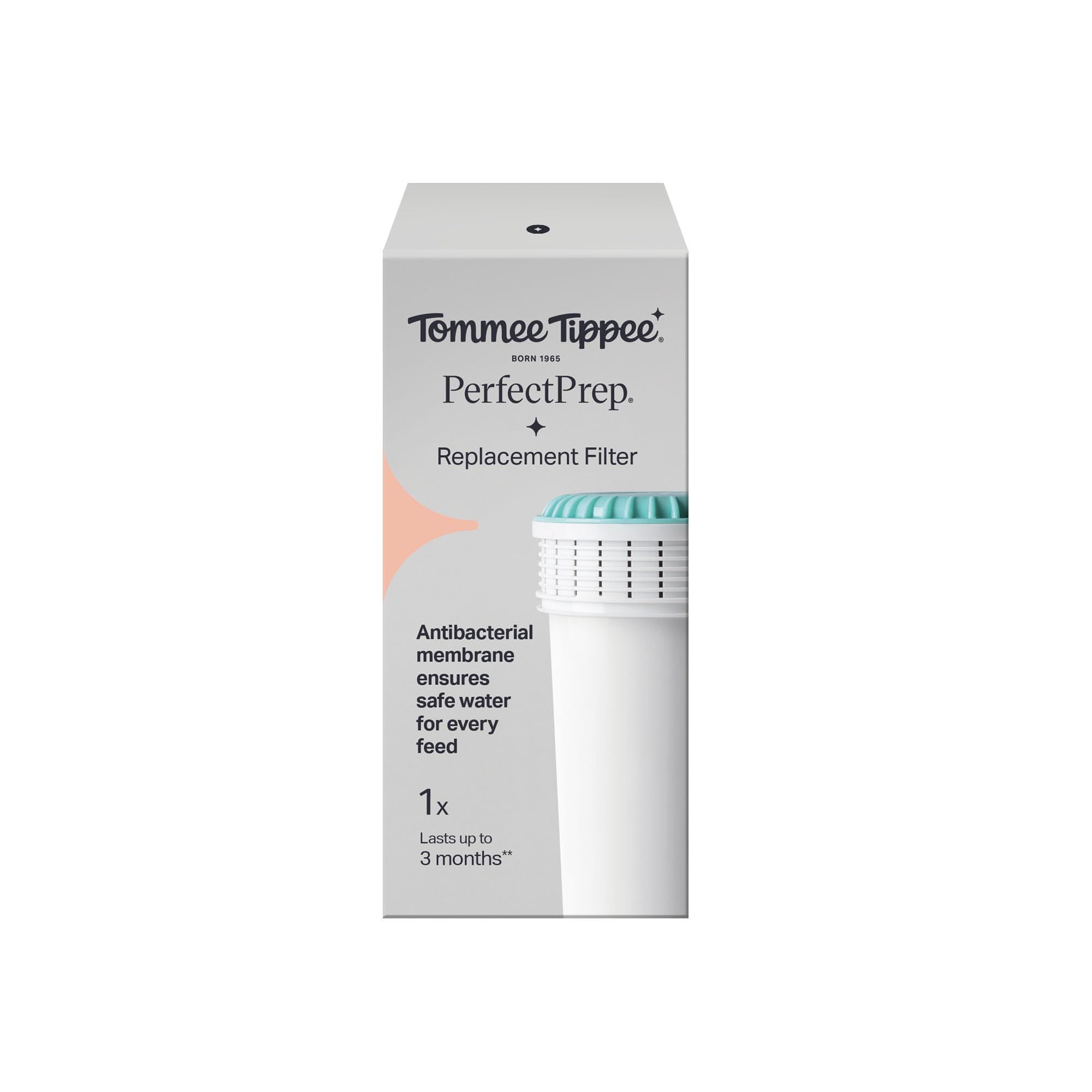 Tommee Tippee Filtro di ricambio per Perfect Prep, confezione da 1, Compatibile con tutti i dispositivi Perfect Prep, rimuove eventuali batteri, impurità e altri agenti contaminanti