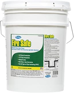 ComStar Fire Safe, Glycerin-Based Anti-Freeze for Wet Fire Protection Sprinkler Systems, Ready to Use, -15°F Flow Protection, -50°F Burst Protection, Non-Toxic & Non-Corrosive, 5 Gallon (35-765)