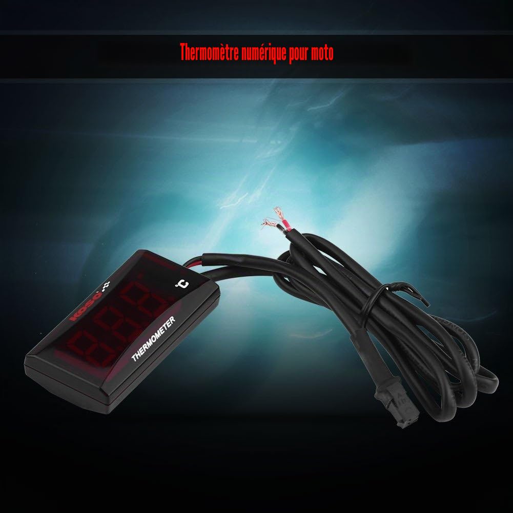 Yctze Compteur Temperature pour Compteur de Temperature Moto Thermomètre de Moto Compteur Universel de Jauge de Température de Température d'eau d'instrument de Thermomètre Numérique de Moto