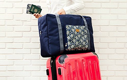 BB&Love Waterproof Foldable Large Capacity Travel Luggage Duffle Storage Bag (Dark Blue)