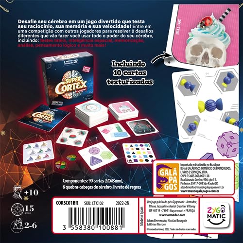 Galápagos, Super Cortex, Jogo de Tabuleiro para Amigos, 2 a 6 jogadores, 15 min