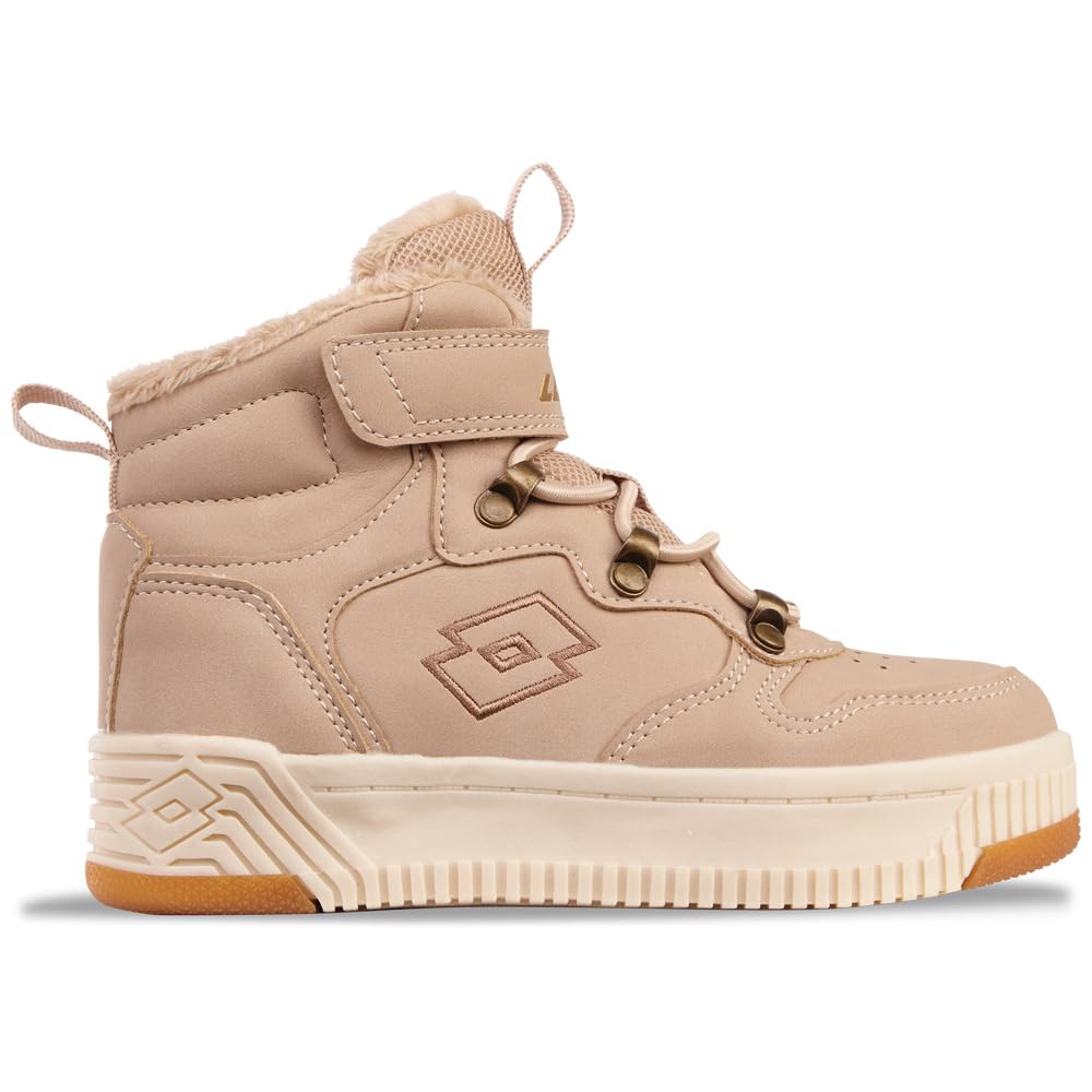 LOTTO Unisex Kid's Jalana Fur K Sneaker, Beige Offwhite, 12.5 UK Child