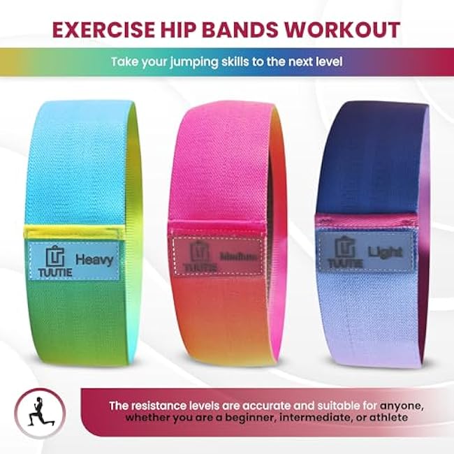 Non-Slip Resistance Bands - Durable Fabric Exercise Bands for Glute Workouts - Lightweight & Compact with 3 Levels - Resistance Bands for Working Out - No Equipment Needed
