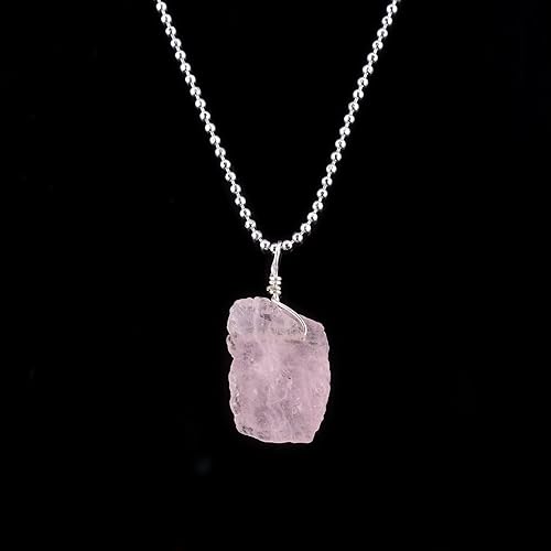 Miniatura 69 de Natural Raw Herkimer Diamond Quartz Pendant Necklace, Rough Gemstones, Chakra Healing Crystals, Silver Plated, April Birthstone, Handmade, Women