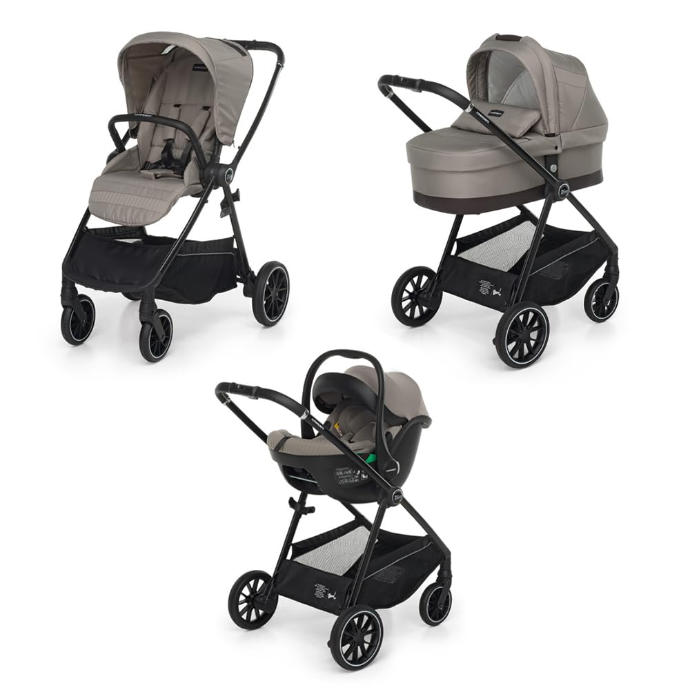 Foppapedretti Trio Divo I-Size, System Modułowy dla Dzieci, Gondola Wózek i Fotelik Samochodowy I-Size, Składany, Zgodny z ECE R129, Lekki