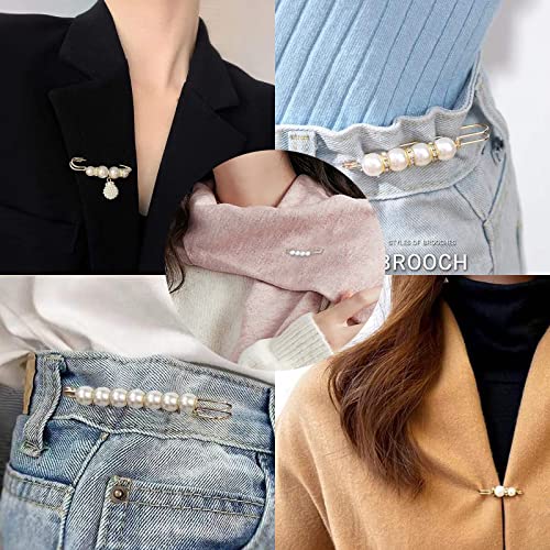 Image of Fashion Pearl Brooch, Sweater Shawl Pearl Pin, Elegant and Fashionable, Enhance your Temperament, Suitable for a Variety of Occasions to Wear (White)