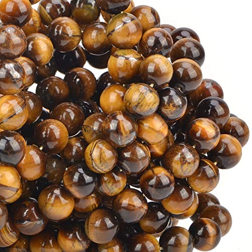 Image of 100PCS 8mm Yellow Tiger Eye A Grade Gemstone Loose Beads Natural Round Crystal Energy Stone Healing Power for Jewelry Making (Yellow Tiger Eye, 8MM)