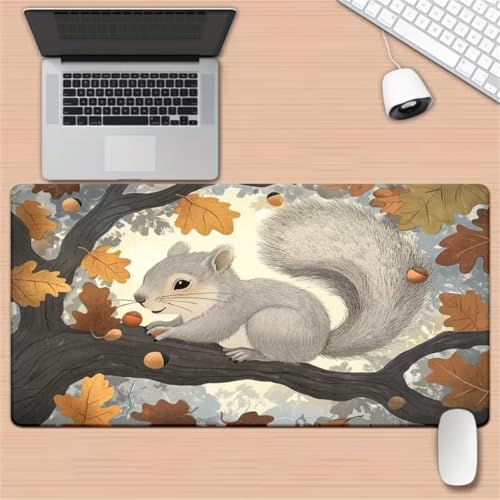 Mouse pad duradera de diseño Rama Ardilla con base de goma premium