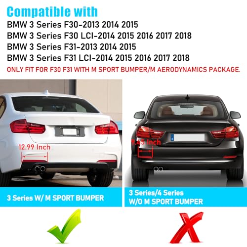 Image of Jaronx for BMW Rear Bumper Reflector for 3'F30 Sedan /F31 Touring M Sport | 2013-2018 for BMW 63147847165 63147847166 Left /Right Rear Bumper Red Marker Tail Reflector Light Replacement