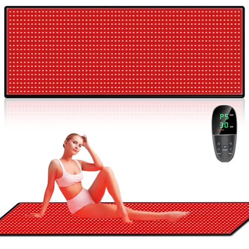 cabpay Red Light Therapy Mat Red Light Therapy for Body Pain Relief 1280 PCS LEDs 71 x 31 Red Light Therapy Pad with Red Light and Infrared LED Beads Large Mat for Full Body Skin Health