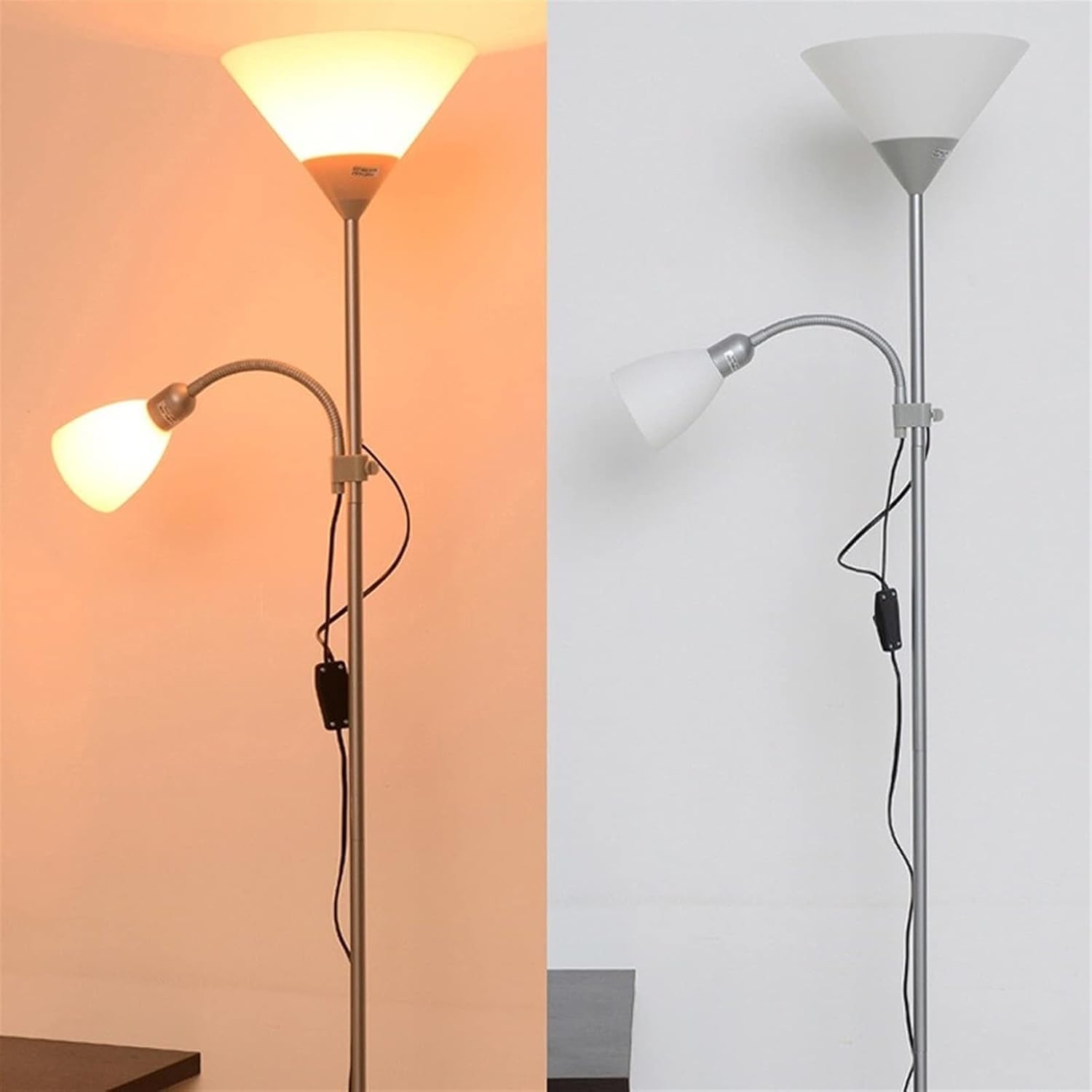 Lampa Podłogowa Do Czytania, 70,4 Cala Energooszczędna Wysoka Lampa Stojąca Led Lampy Podłogowe Matka I Córka Z Nowoczesnym Słupem Tradycyjny Metal