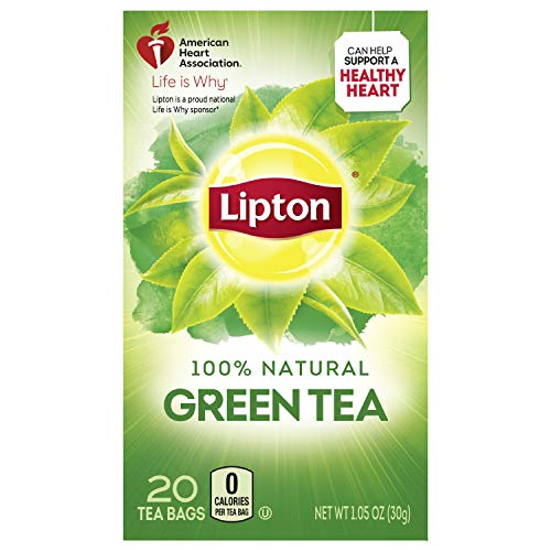 Lipton Tea Bags 100% Natural Green Tea Can Help Support a Healthy Heart, 20 Count (Pack of 1)