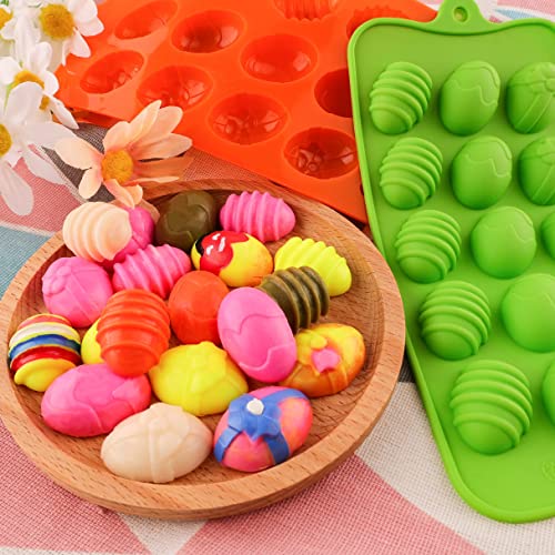 Easter Egg Silicone Mold Egg Molds For Chocolate 5 Packs Egg Shaped Mold Baking Pan For Easter Party Hot Chocolate Bombs Fondant Candy Jelly Dome Mousse Cake Topper Making #TOP1