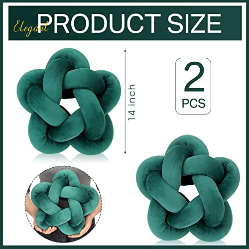 Fumete 2 Pcs Plush Throw Knot Pillow Star Decorative Knot Plush Throw Pillow Soft Sofa Knotted Star Pillow Handmade Chair Cushion Home Stuffed Pillows For Living Room Bedroom Car Decorations (Green) #TOP1