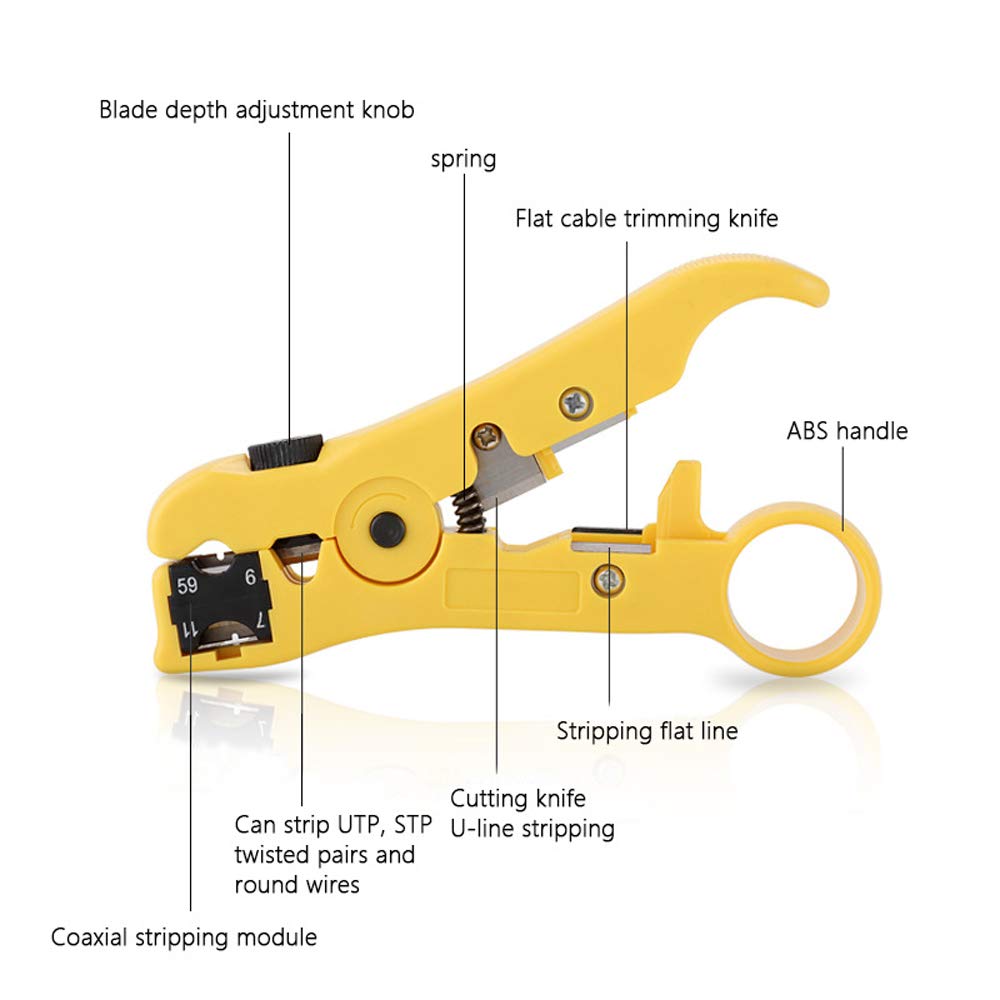 Handskit, kit di pinze per crimpatura e crimpatura di rete RJ45 RJ11 RJ12 con tester per cavi