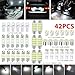 Cbailian Car Interior Combo LED Map Dome Door Trunk License Plate Light Bulbs White 42PCS