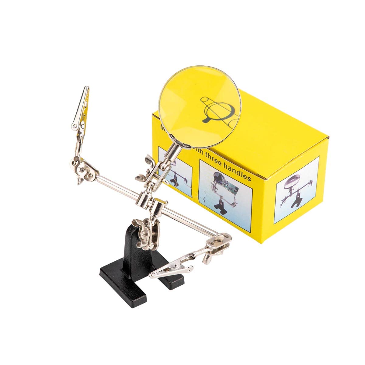 uptodateproducts 5X Magnifying Soldering Iron Stand Adjustable Helping Hand Welding Tool with Dual Alligator Clips Repair Tool (B09JP36K2W) Amazon Price History, Amazon Price Tracker