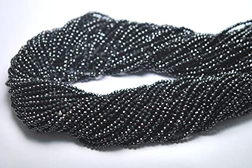 Spinel noir en rondelles de 2,25mm sur un rang de 7x13 pouces