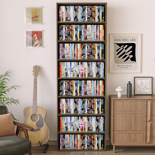 VPSMAT 8 Tier DVD Storage Shelf DVD Shelf holds up to 280+ DVD Brown