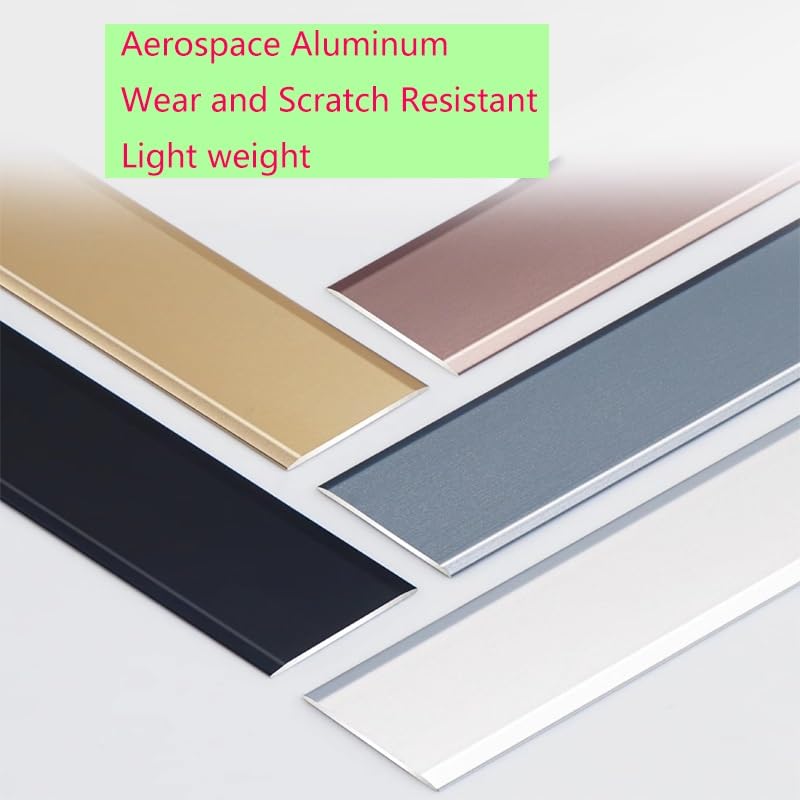 Tira de transición autoadhesiva de aluminio para alfombras y suelos, color gris oscuro, 33 mm, umbral cortable para transiciones de parkett y suelos, solución duradera y elegante