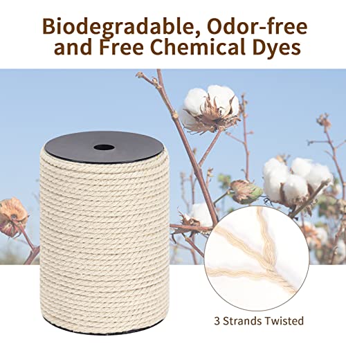 Macrame Cord 5Mm X 109Yards（328Feet, Natural Cotton Macrame Rope - 3 Strands Twisted Macrame Cotton Cord For Wall Hanging, Plant Hangers, Crafts, Gift Wrapping And Wedding Decorations #TOP1