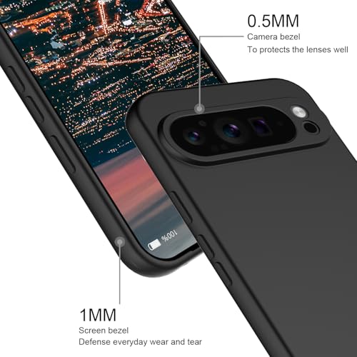 Coque silicone Google Pixel 10 Pro souple fine noire résistante aux impacts