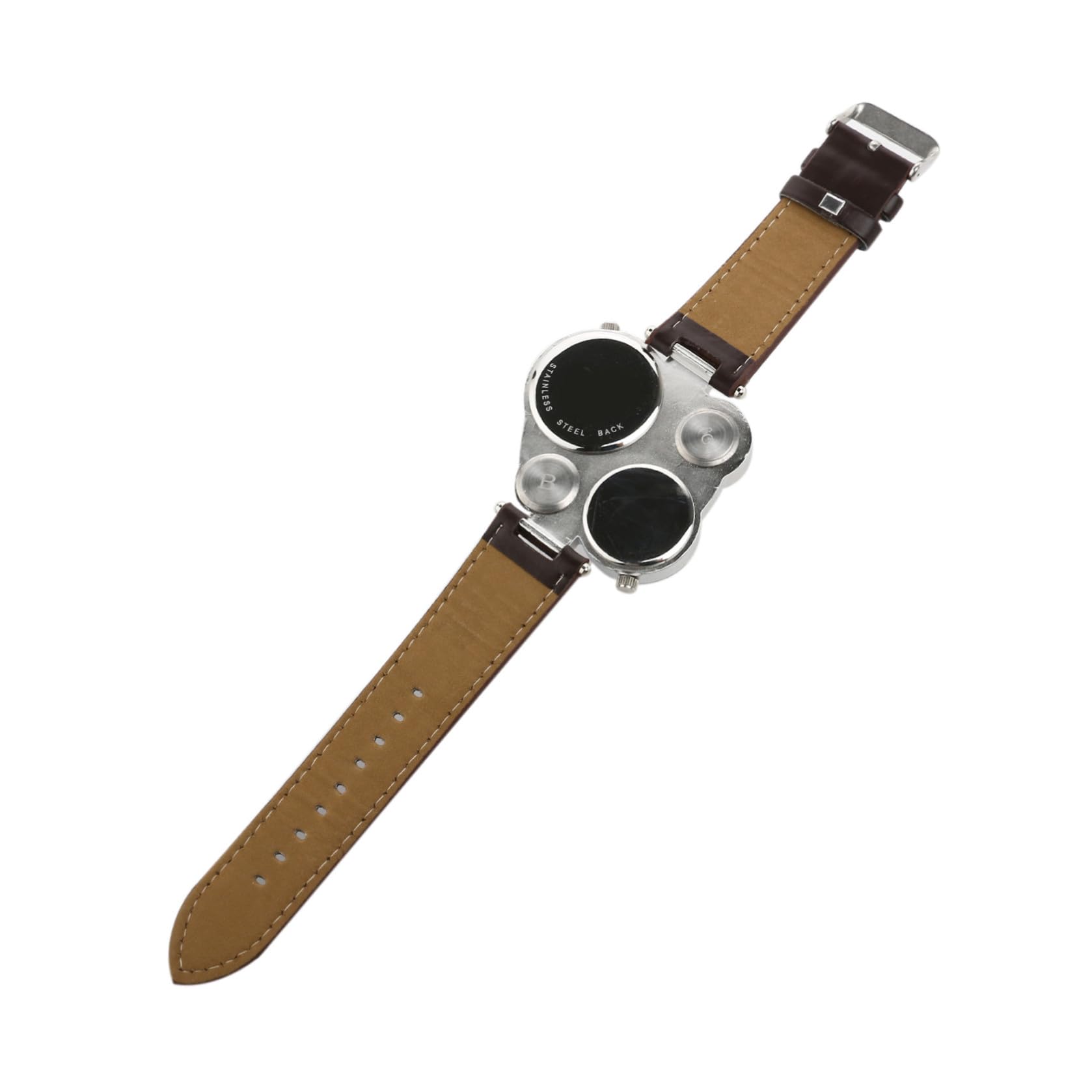 Oulm 9145 Orologio Sportivo Uomo Doppio Quarzo Retrò Marrone