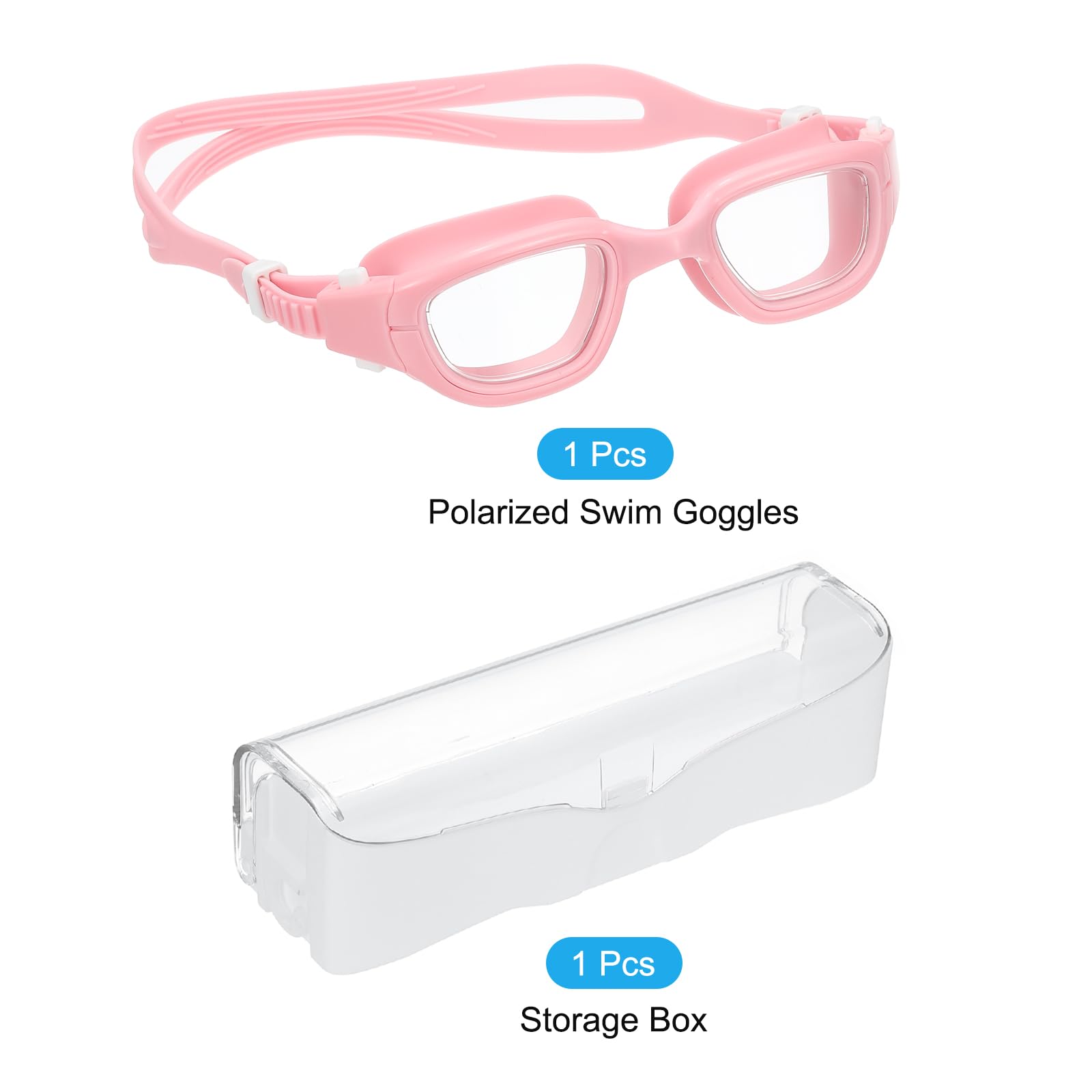 PATIKIL Swim Goggles Unisex, Pool Swimming Goggles Sun Rays Resistance No Leaking with Storage Box for Teenagers Pink - Image 3