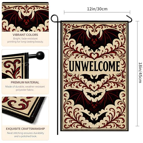 Halloween Decorations Outdoor - UNWELCOME Garden Flag - image 3
