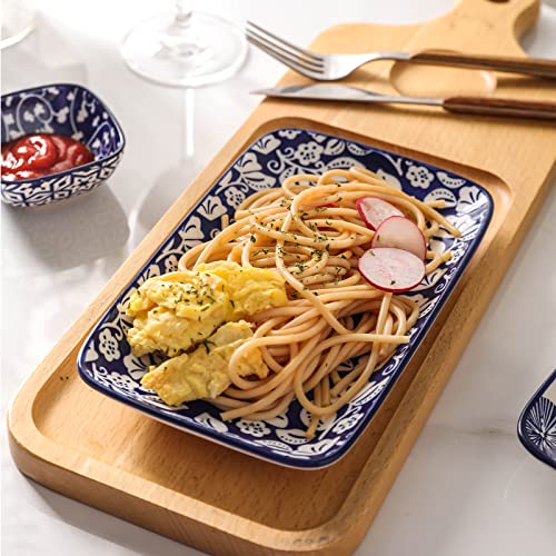 Selamica Ceramic 8 Inch Rectangular Salad Plates, Dinner Plates, Pasta Dessert Plates For Appetizer thumb #2