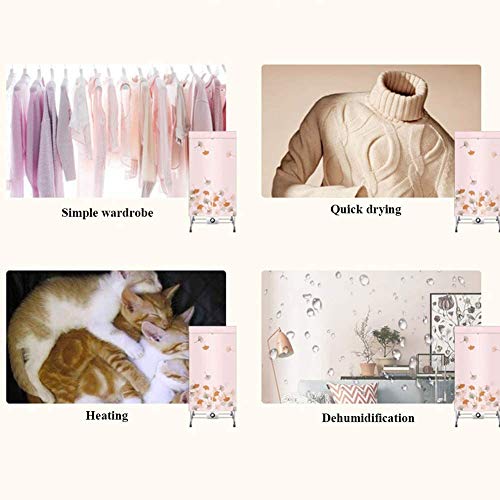 Asciugatrice, Stendibiancheria Elettrico Portatile A 2 Livelli Capacità 33 Libbre Asciugatrice Pieghevole A Risparmio Energetico PTC Asciugatura Rapida Ed Efficiente Timer Automatico Digitale, 1000 W - Image 7