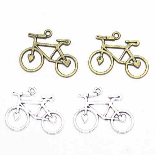 Zhanyue Embellishment 20pcs Assorted(Color & Style) Bicycle Antique Charms Beads Alloy Pendant Craft Accessory Diy Necklace Bracelet Craft Jewelry Making Supply (Bicycle)