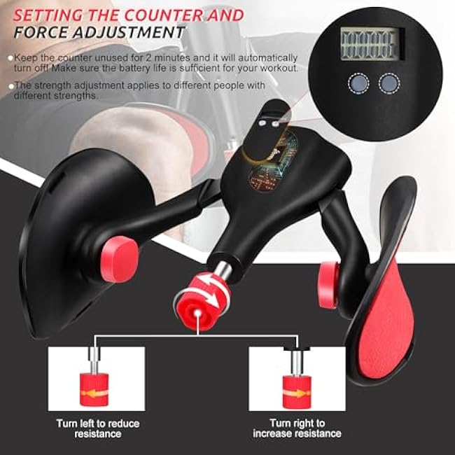 Mens Kegel Exerciser, Pelvic Floor Muscle, Kegel Exercise Device with Display Counter, Inner Thigh Exerciser for Women Kegel Workout Leg/Hip/Butt Trainer