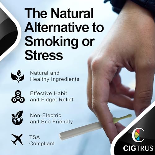 Craving Relief Inhaler - Natural Quit Smoking Substitute, Nicotine & Tobacco-Free, Cigtrus\' Non-Electric Solution (ICY Peppermint)