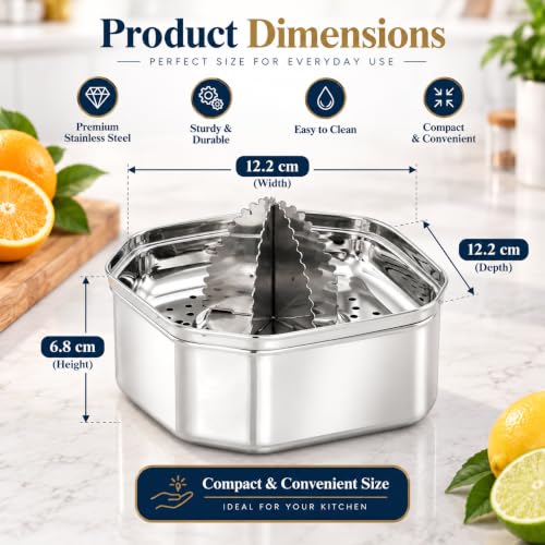 Image of stainless steel manual citrus juicer hand cold press lemon and orange juicer and squeezers with Round Bowl Big size 500ml (Type 7)