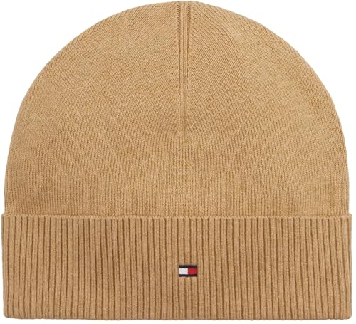 Tommy Hilfiger Men's TH Flag Lightweight Beanie AM0AM14068 Beanie, Beige, One Size
