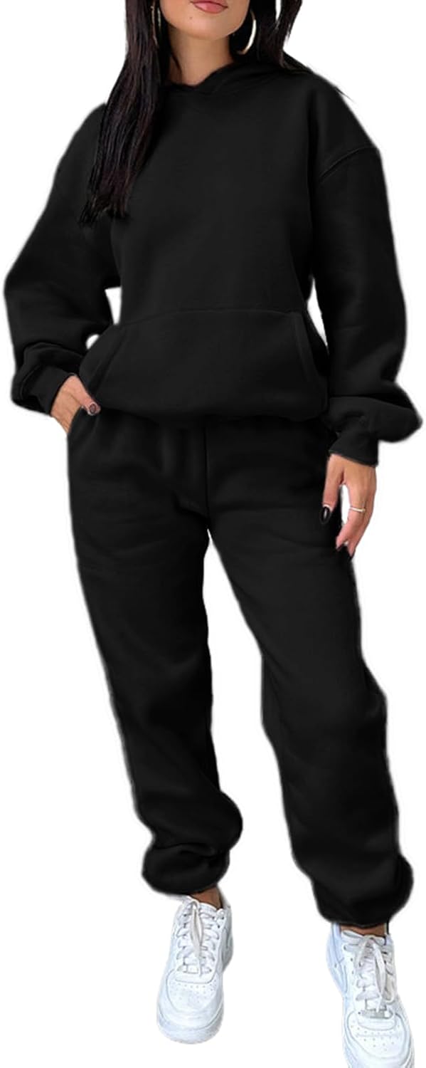 KANSOON Sweatsuits for Women Set 2 Piece Outfits Long Sleeve Hoodie Oversized Sweatshirt Jogger Pants Casual Tracksuit Sets - Image 9