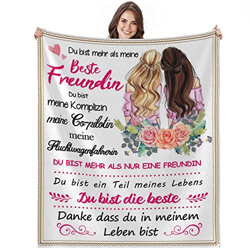 Bold And Brash Beste Freundin Geschenke, Geburtstagsgeschenk für Meine Beste Freundin Schwestern, Kuscheldecke Flauschig Fleecedecke Geschenkideen zum Geburtstag Weihnachten 130x150cm Cover