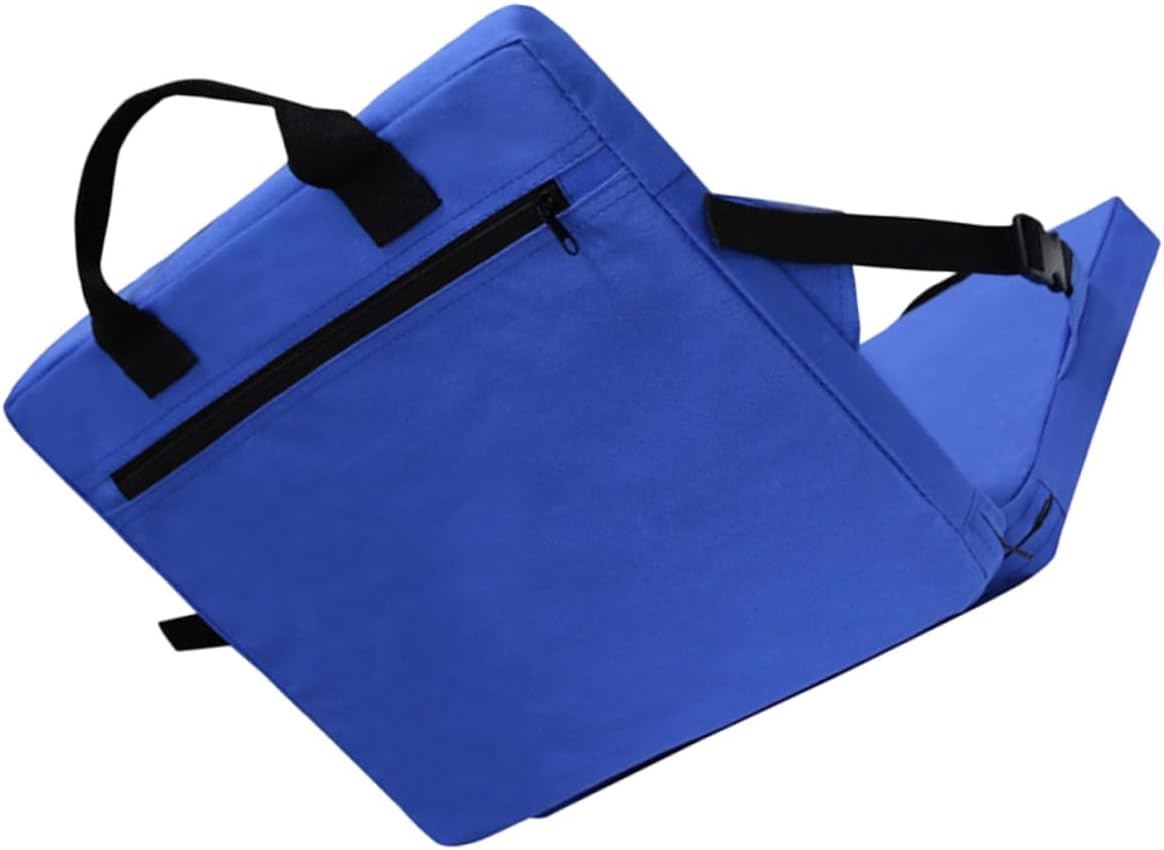 Portable Outdoor Chair Cushion with Back Support Lightweight Oxford Cloth Stadium Seat Pad for Camping Picnic Garden Park Pearl Cotton Sponge Material Blue